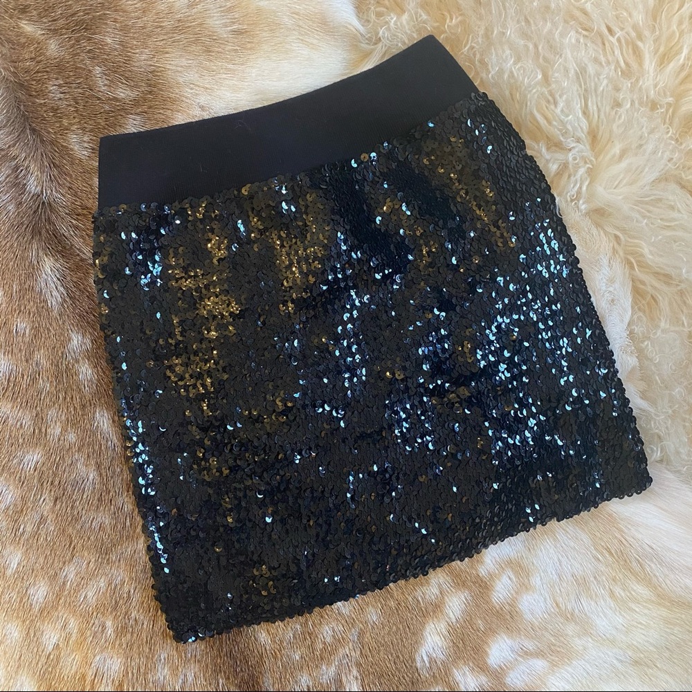 The Classic Black Sequin Mini Skirt